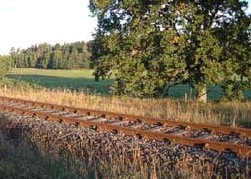 Bahnstrecke der Draisine Mecklenburg an der Kaserne Damerow